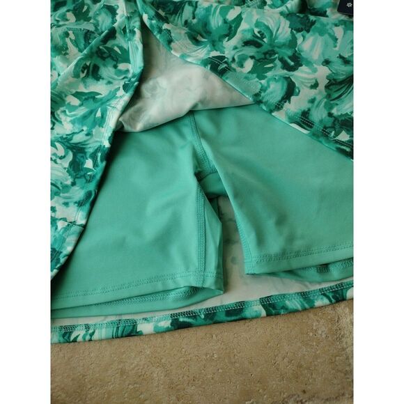 Tommy Bahama Active Skort Skirt Women Large‎ Green Abstract Tropical UPF 50 - Picture 5 of 9